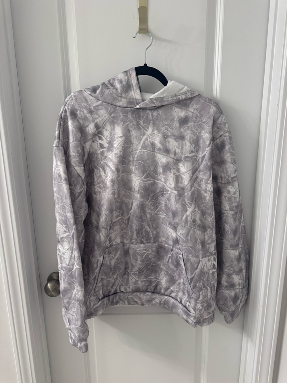 Gray Camo-Print Hoodie